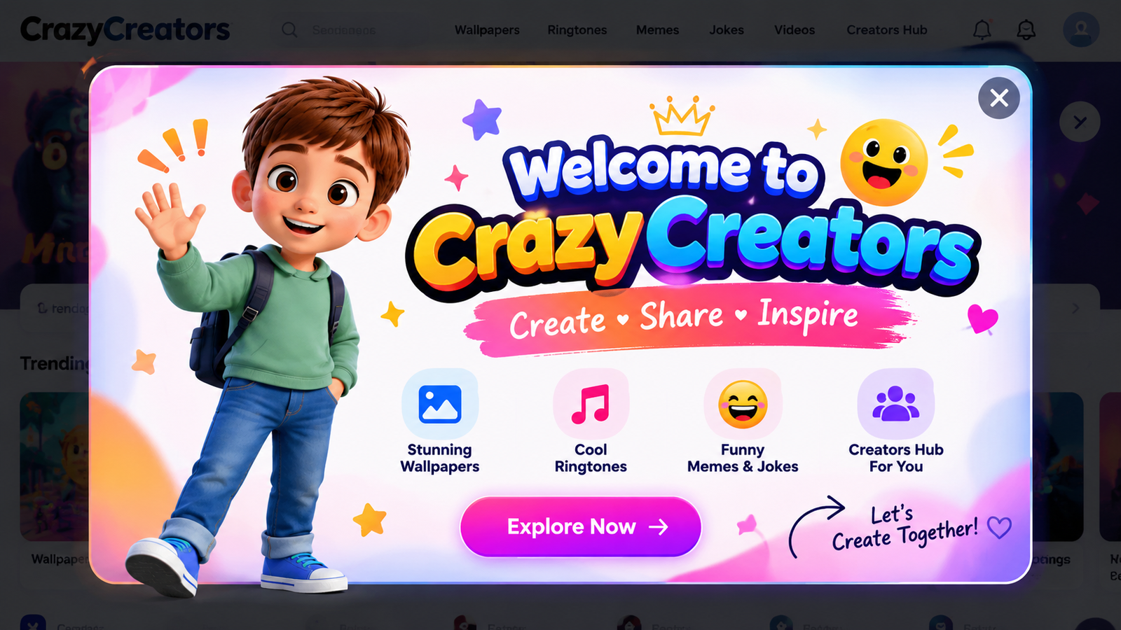 Welcome to CrazyCreators - Create, Share, Inspire